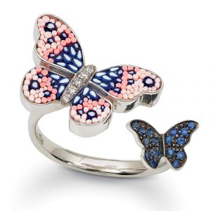 תכשיטים בשיבוץ ספירים כחולים: Butterfly Ring RN 501-001